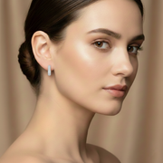 Diamond Crest Rectangle Hoops